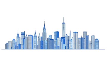 Fototapeta premium city, panorama, 3d illustration.