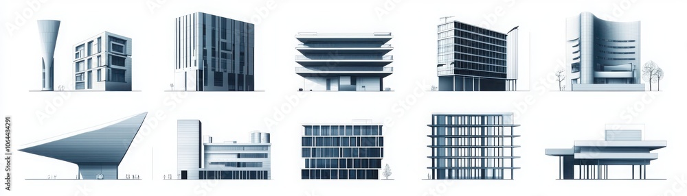 Poster exploring the icons of modern architecture essential elements shaping contemporary design landscape