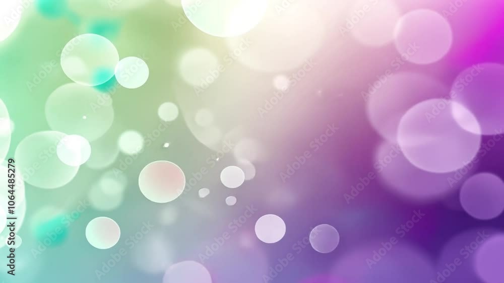 Poster abstract background with a gradient from green to purple with soft, blurred lights. animation loopin