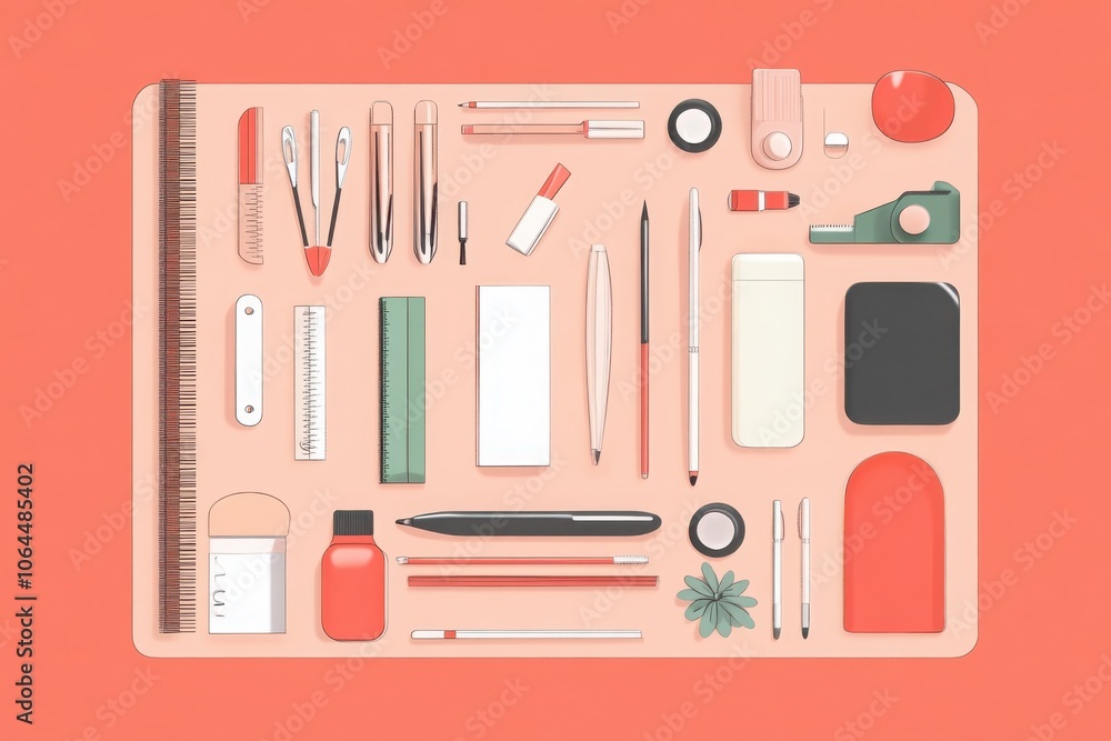 Poster essential elements for a minimalist workspace neatly arranged design for elevated productivity