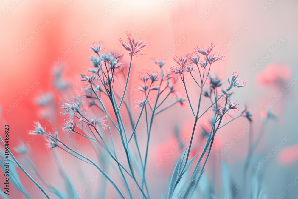 Poster exploring modern minimal nature-inspired abstract backgrounds with soft floral elements for creative