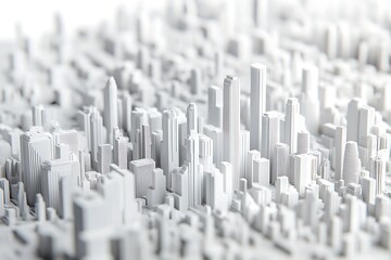 Obraz premium Cityscape Illustration With Skyscrapers At The Waterfront isolated On A white Background.