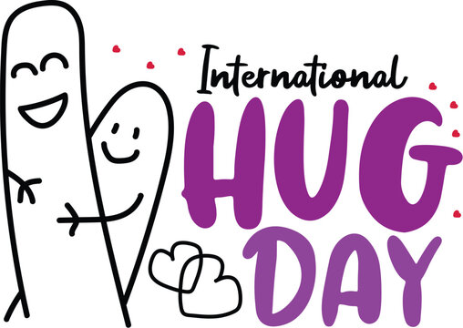International Hug Day Lettering