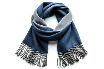 Warm winter scarf. Isolated on white background.