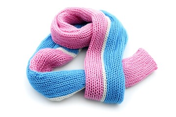 Warm winter scarf. Isolated on white background.