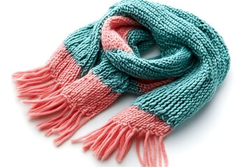 Warm winter scarf. Isolated on white background.