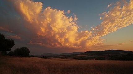 dawn in Tuscany with wonderful clouds