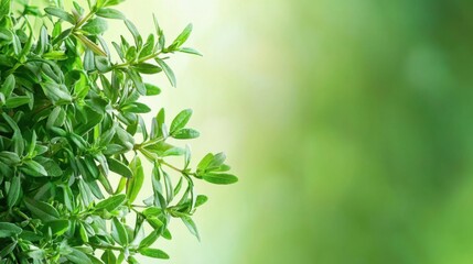 Fototapeta premium Explore the delicate green texture of fresh thyme sprigs