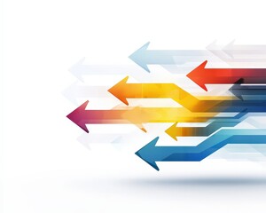 A colorful array of arrows pointing in different directions