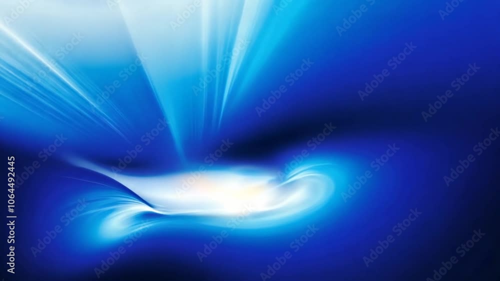 Poster abstract blue and white swirl background with blurred, glowing lines. animation looping video backgr