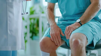 Caregiver provides essential post-surgery support to patient with elevated leg