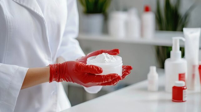 Skincare expert demonstrates the proper way to apply cream