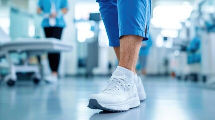 Healthcare workers wear comfortable shoes while moving in clinics