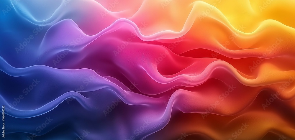 Poster colorful abstract waves with gradient display