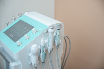 Ultrasound facial beauty treatment equipment in the beauty salon.