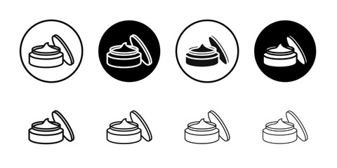 Cream icon flat line symbol set.