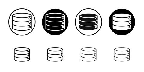 Database icon flat line symbol set.