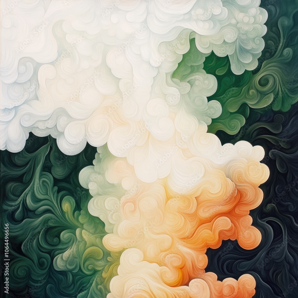 Poster abstract swirls of color in soft tones