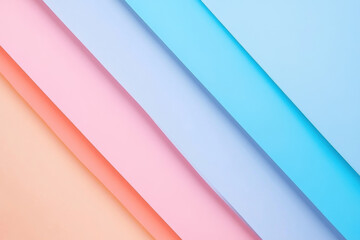 Colorful sheets of paper in pastel shades of pink, blue, and peach create visually appealing...