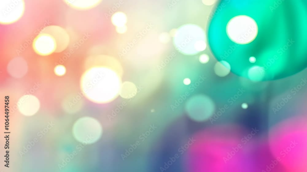 Poster abstract blurred background with colorful bokeh lights. animation looping video background. generate
