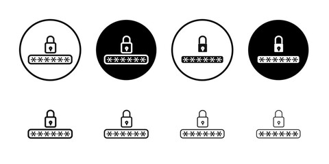 Password icon flat line symbol set.