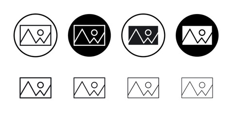 Picture icon flat line symbol set.