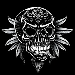 Naughty Beauty: Playful Cartoon Skull with Tongue Out &ndash; Modern AI-Generated Art Showcasing a Humorous and Cheeky Expression