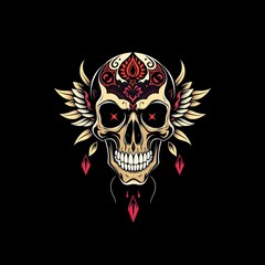 Naughty Beauty: Playful Cartoon Skull with Tongue Out – Modern AI-Generated Art Showcasing a Humorous and Cheeky Expression