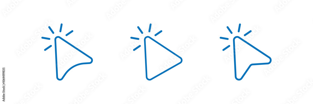 Poster cursors icons click set. cursors icon click, clicking cursor, pointing hand click icon vector illust