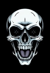 Fototapeta premium Naughty Beauty: Playful Cartoon Skull with Tongue Out – Modern AI-Generated Art Showcasing a Humorous and Cheeky Expression