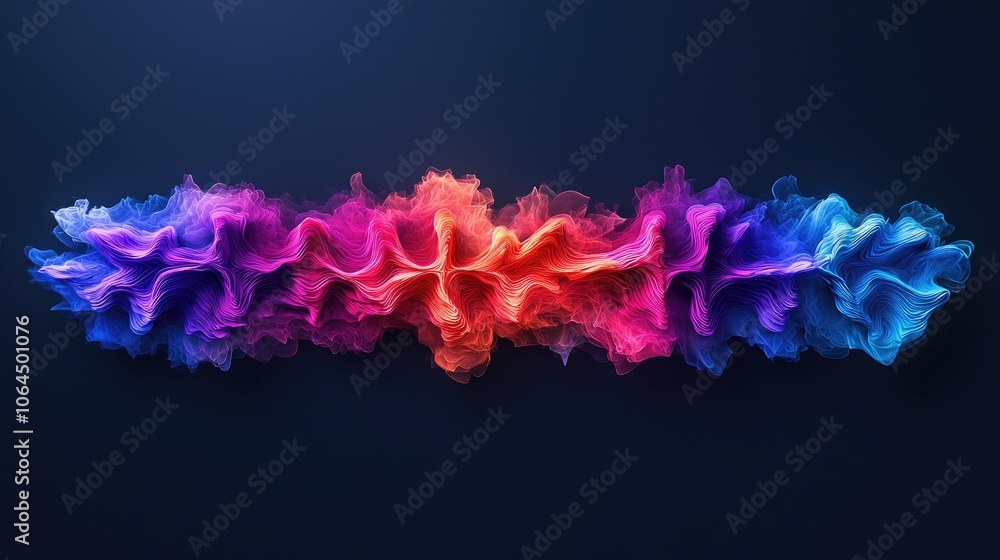 Poster colorful wave pattern with firework explosions effect