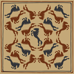 Kazakh nomadic tribes on background