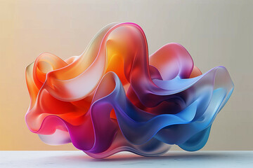 Obraz premium Vibrant Abstract Flow: A Stunning Digital Artwork Capturing Fluid Shapes and Vivid Colors