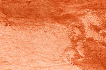 Grunge lush lava concrete background. Textured plaster wall. Creative backdrop for your design. Color of the year 2025 concept. Top view, layout for design. Surface with peeling shabby pattern.