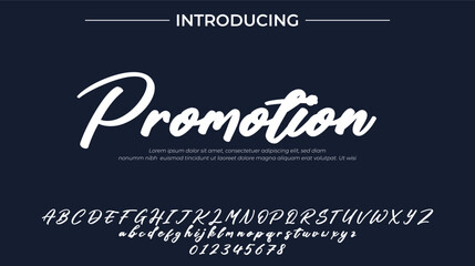 Promotion Font Stylish brush painted an uppercase vector letters, alphabet, typeface