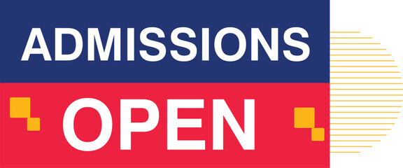 Fototapeta premium Admission open tag abstract for social media template with mega school college education offer banner tag deal discpunt 