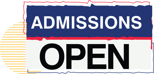 Fototapeta premium Admission open tag abstract for social media template with mega school college education offer banner tag deal discpunt 