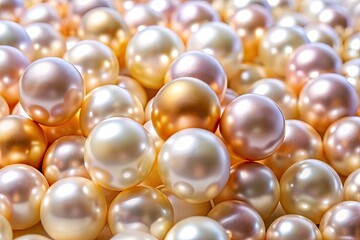 Exquisite low-light photography of isolated pearls on a pristine white backdrop, portraying elegance, luxury, and timeless beauty, perfect for stock images and creative endeavors.