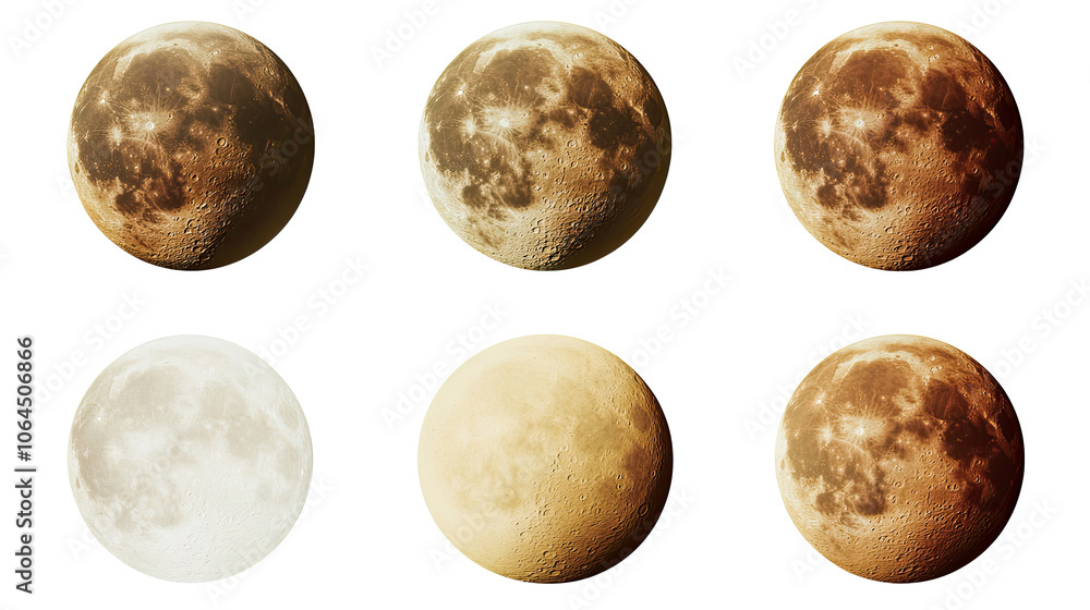 Poster detailed moon views highlighting textures in different light generative ai