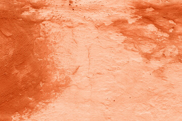 Grunge lush lava concrete background. Textured plaster wall. Creative backdrop for your design. Color of the year 2025 concept. Top view, layout for design. Surface with peeling shabby pattern.