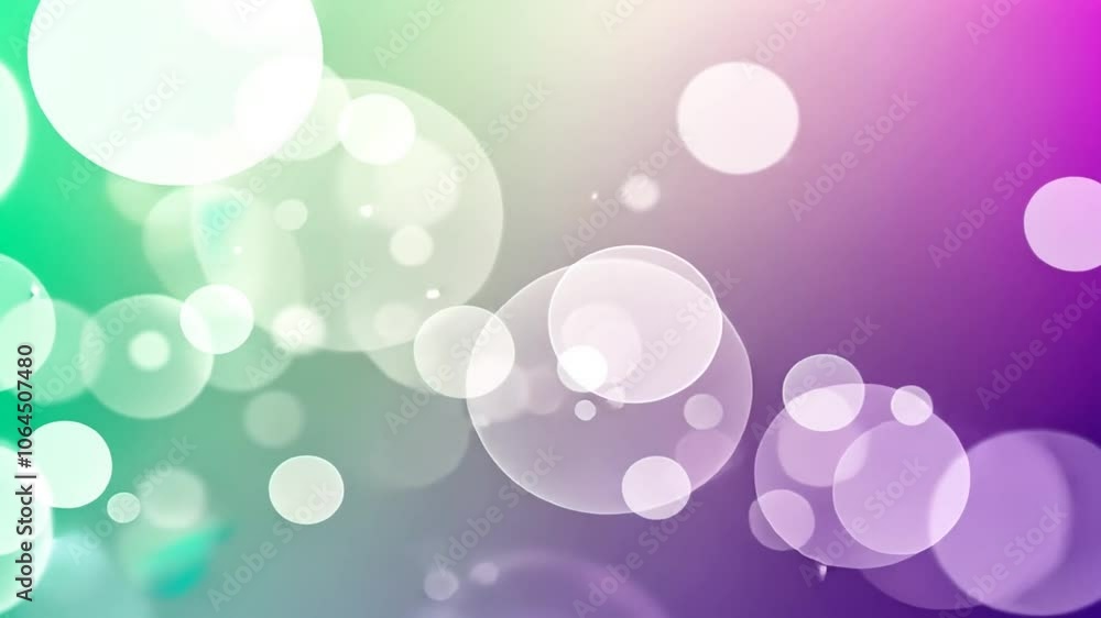 Poster abstract purple and green gradient background with bokeh lights. animation looping video background.