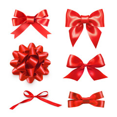 Set of red bows