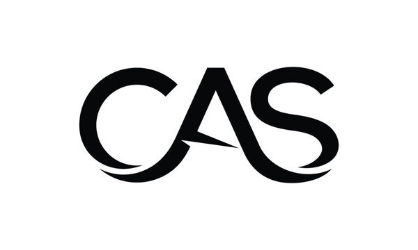 Typography font text Initials CAS, logo design. 
