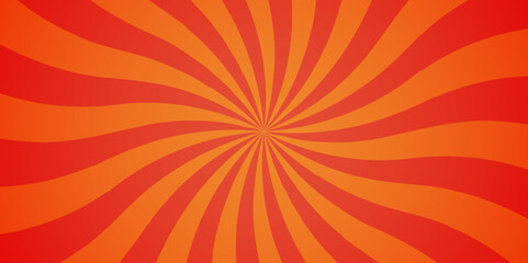Abstract orange sun rays and sunburst backdrop background. seamless retro vintage burst sunrise vector wallpaper design.	