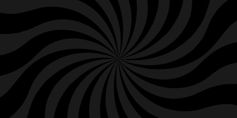 Abstract dark black sun rays and sunburst backdrop background. summer spiral seamless retro vintage burst sunrise vector wallpaper design.	
