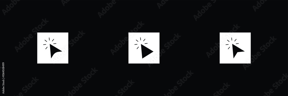 Poster cursors icons click set. cursors icon click, clicking cursor, pointing hand click icon vector illust