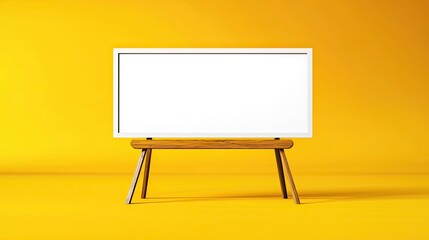 Fototapeta premium Blank Billboard Mockup on Vibrant Yellow Background