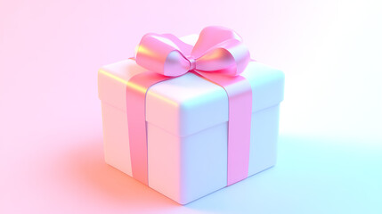 Obraz premium 3D rendering cartoon style gift box shopping elements