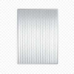 Vector illustration of rectangular corrugated glass with a corrugated surface with highlights