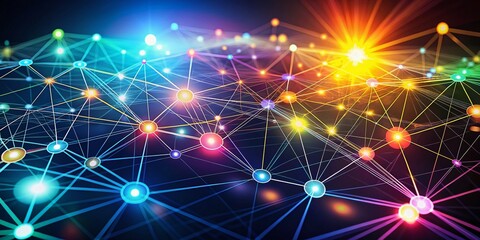 Fototapeta premium Network Illustration, Connection, Data Flow, Modern Design